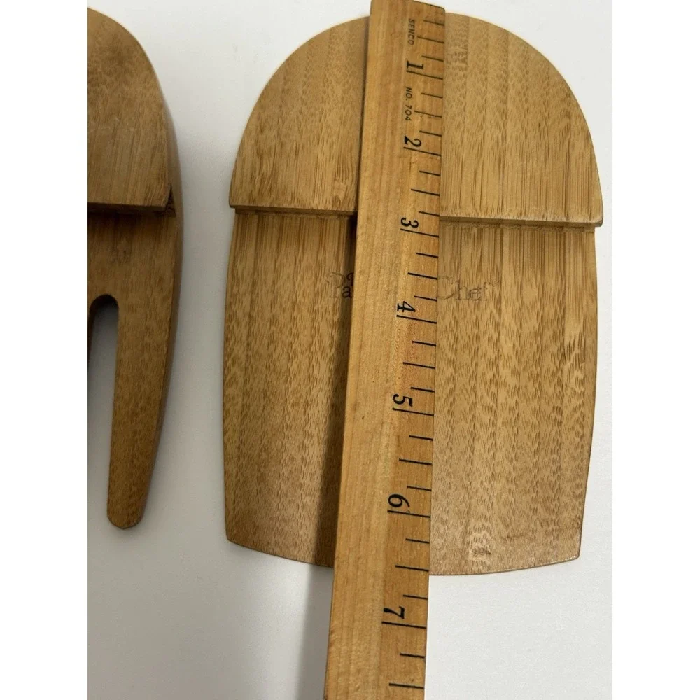 The Pampered Chef Bamboo Salad Tongs Serving Claws Tossing Bamboo Wood